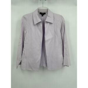 Talbots Womens‎ Irish Linen Open Front Blazer Size S Lavender Pastel Office